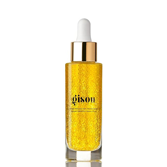 Gisou Honey Infused Hair Repair Serum – Strengthens & Seals Split Ends with Mirsalehi Honey & Plant-Based Keratin, Heat & UV Protection, 1 Fl Oz