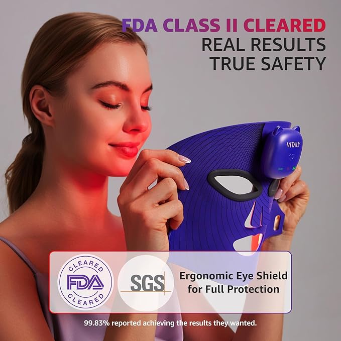 Red Light Therapy for Face, Near-Infrared 850 Red Light Therapy Mask, Wireless 8 Colors Led Face Mask Light Therapy with Eye Protection, 280 LED Beads for True Anti-Wrinkles Skincare at Home & Travel