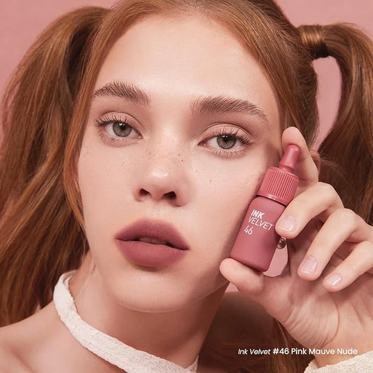 Peripera Ink the Velvet Lip Tint - High Pigment Color, Longwear, Weightless, Not Animal Tested, Gluten-Free, Paraben-Free (046 PINK MAUVE NUDE)