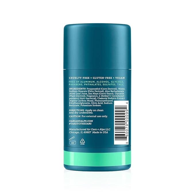 Oars + Alps Deodorant for Men & Women, Aluminum Free Deodorant for Men, Clean Ingredients, Vegan, Long Lasting, Odor Protection, Eucalyptus Spearmint, 3pk