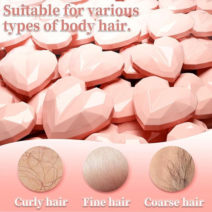 Chulan Hard Wax Beads, 900g Unscented Hypoallergenic Waxing Bead for Sensitive Skin, Heart-Shape Wax Beans for Coarse Hair Removal, Body, Brazilian Waxing, Facial, Bikini, Legs, Armpits Women Pink