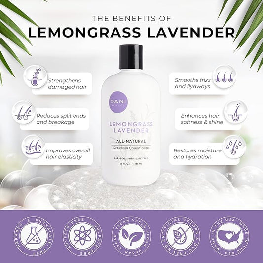 Naturals Conditioner – Lemongrass Lavender, Hydrating & Repairing, Soothes Scalp Redness & Dryness, Reduces Dandruff, Color-Safe & Vegan, 12 oz