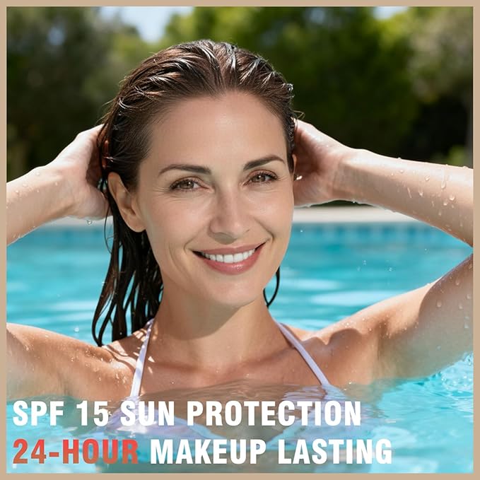 2-in-1 Color Changing Foundation, Long-Lasting, Waterproof, Sweat-Proof, Lightweight, Medium to Full Coverage, Natural Look for All Skin Types (1 Fl Oz (Pack of 2))