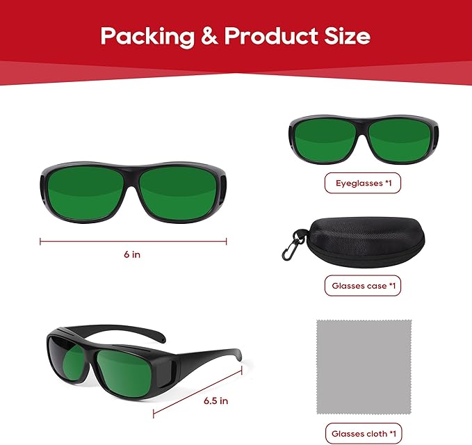 Morfone Red Light Therapy Infrared Eye Protection for Therapy Lamp Full Body & Face, Black