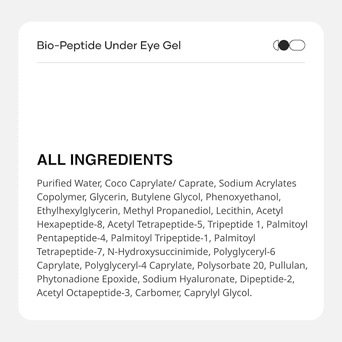 Under Eye Gel for Dark Circles for Women and Men | Bio-Peptide Under Eye Gel to Reduce Dark Circles, Puffiness & Wrinkles | Under Eye Cream for Men and Women