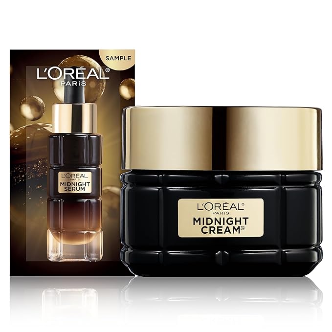 L'Oreal Paris Age Perfect Anti-Aging Midnight Cream, Face Moisturizer to Reduce Wrinkles and Firm Skin, 1.7oz + Serum Sample