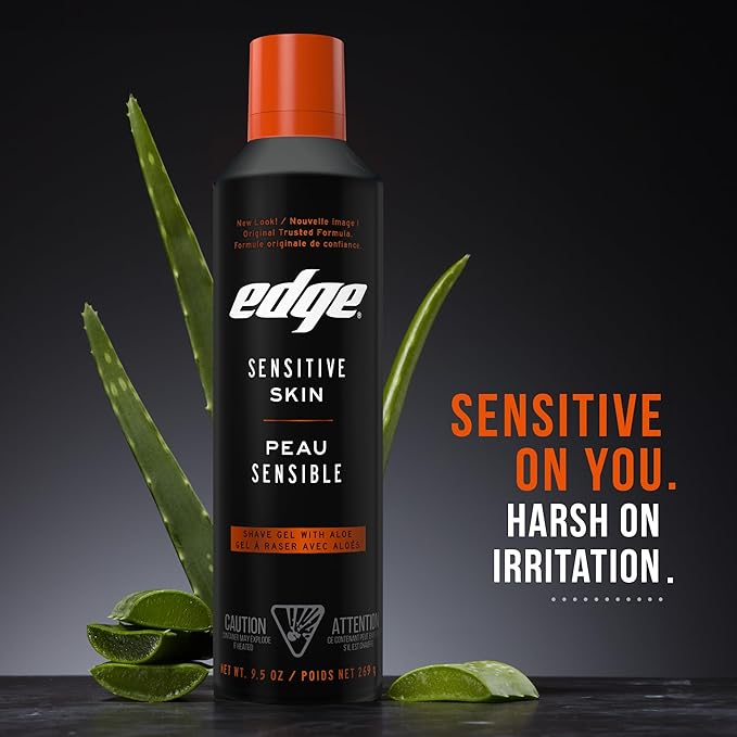 Edge Shaving Gel for Men, 9.5oz, 2 Pack Mens Shave Gel with Aloe, Mens Shaving Cream Sensitive Skin Shave Gel - Moisturizes, Protects, and Soothes