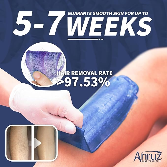 Hard Lavender Wax Beads (1lb) - Professional Hair Removal for Brazilian Bikini, Legs, Underarms, Chest - Home Waxing for Any Warmer