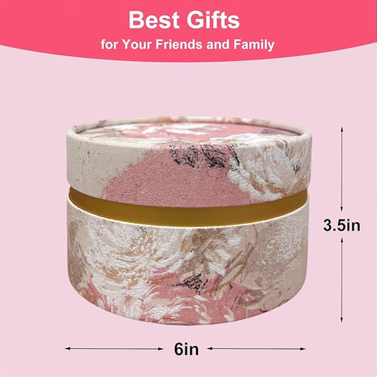 Powder Puff, Large 6'' Body Powder Puff for Dusting Powder, Women Powder Puff with Storage Container for Bath, Body Powder Applicator and Oversize Powder Puffs (Charming Pink)