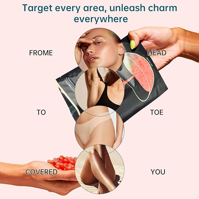 Lifestance Hard Wax Beads, 1lb Strawberry Red for Coarse Hair Removal, Painless Bikini and Body Waxing for Fine Hair - Wax Warmers at Home for Women and Men