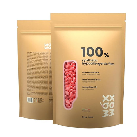 Pink Pearl Hard Wax Beads | Brazilian & Bikini Wax for Ultra Sensitive Skin | Rosin-Free, Hypoallergenic, Strip-Free, Low Melting, Cruelty-Free, Eco-Friendly Waxing Beads | Made In Italy-2.5lb