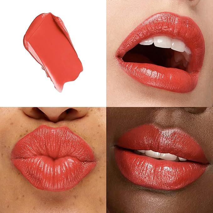 Coral Red Moisture Lipstick – Hydrating Lip Balm for Dry, Cracked Lips, Weightless Creamy Lip Color with Vitamin E, Hydrasmooth, Glossy Juicy Finish, Long Lasting for Women (Coral)