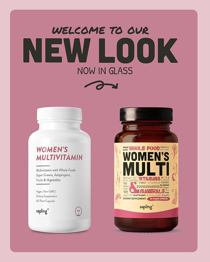 Multivitamin for Women - Daily Women’s Multivitamin - Methylated B Complex with Whole Food Ingredients, Vitamin B12, Folate, A, C, D3, E, K2, Organic Fruits & Vegetables - Vegan, Non-GMO - 60 Caps