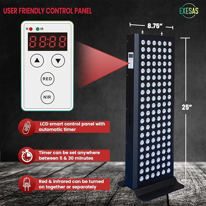 Red Light Therapy Device for Full Body & Face, 660nm & 850nm, Near Infrared Dual-Chip Clinical Grade LED Panel for Smooth Skin, Weight & Pain Management and Overall Wellness (600-Watts 120-LED)
