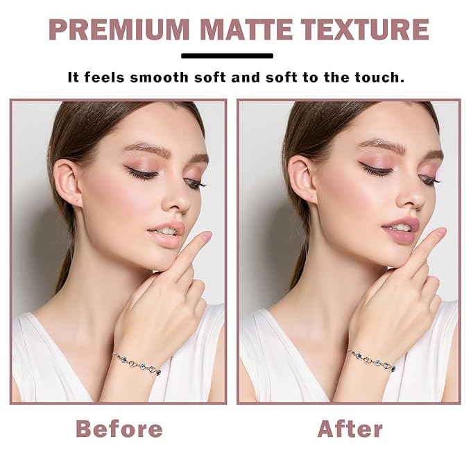 3PCS Matte Nude Lipstick Paper Tube Silky Velvet Lip Gloss Stain Non-Stick Cup, Long Lasting for Women Daily Lip Makeup - Light Pink, Amber