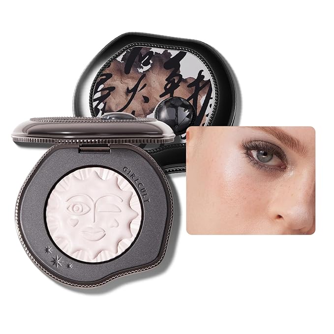 Brightening Blush Highlighter – Satin Glow in Pearlescent White, Multi-Use Face Highlighter & Powder Blush, Buildable Natural Glow for Cheeks (#16)