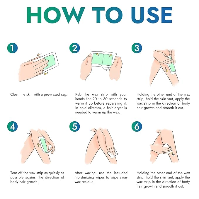 Waxkiss Wax Strips Kit for Women Men 70 Counts 3 Sizes & 12 Pcs Prewax and Afterwax Wipes Ready-to-use Waxing Strip Kit for Hair Removal Home Waxing Kit