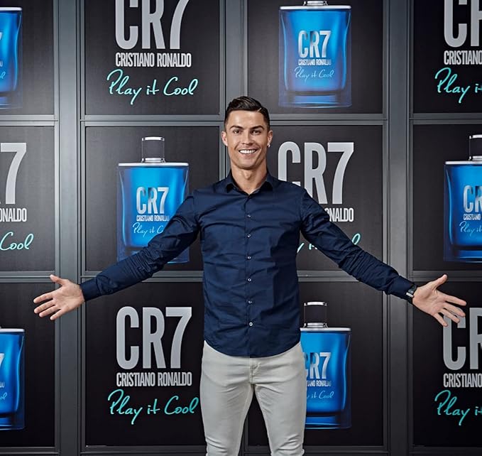 Cristiano Ronaldo CR7 Play It Cool - Blends Bright Citruses And Aromatic Fougere Notes - Fresh, Invigorating And Sensual - Light Enough For Everyday Wear - Masculine Fragrance - 1 Oz EDT Spray