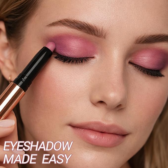 Erinde Waterproof Cream Eyeshadow Stick, Dusty Rose Mauve Matte Eye Shadow Sticks, Cream to Powder Eyeshadow Crayon, Buildable & Blendable Long-Lasting Eye Shadow Stick, Vegan & Cruelty-Free, B04