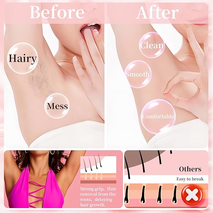 Hard Wax Beads, 400g Heart Wax Beans Hypoallergenic Waxing Beads for Coarse Hair Removal, Body, Brazilian, Facial, Bikini, Legs, Armpits Women Home Pink for use