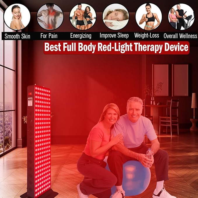 Red Light Therapy Device for Full Body & Face, 660nm & 850nm, Near Infrared Dual-Chip Clinical Grade LED Panel for Beautiful Skin, Weight & Pain Management and Overall Wellness (1000-Watts 200-LED)