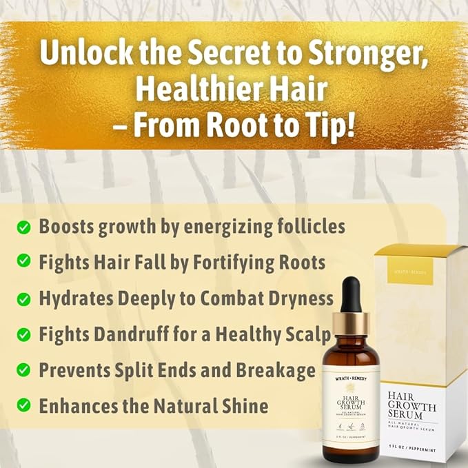 Hair Growth Serum Women & Men — 10-in-1 Tricho10™ Scalp Serum for Thicker, Fuller Hair & a Healthier Scalp — Fast-Absorbing, 3X Strengthening Blend for Thinning Hair & All Hair Types (1 fl oz / 30 ml)