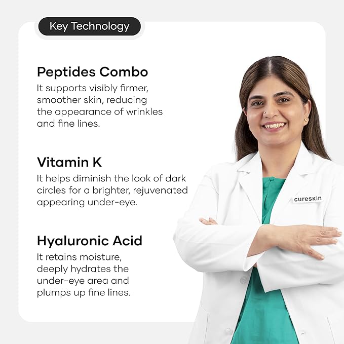 Under Eye Gel for Dark Circles for Women and Men | Bio-Peptide Under Eye Gel to Reduce Dark Circles, Puffiness & Wrinkles | Under Eye Cream for Men and Women