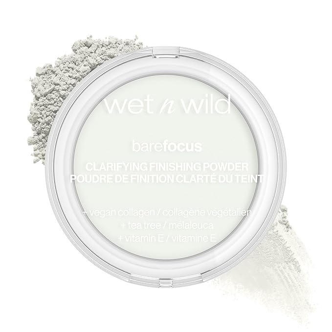 wet n wild Bare Focus Clarifying Finishing Powder Matte Pressed Setting Powder Medium-Tan and Translucent