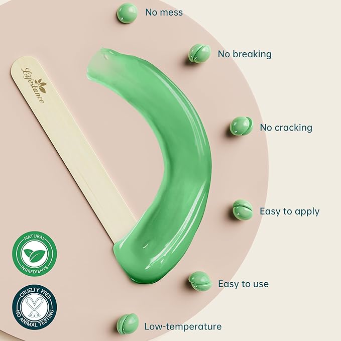 Lifestance Aloe Vera Wax Beads, Wax for Sensitive Skin, Hair Removal Wax Beans for Face, Legs, Coarse & Fine Hair, Pearl Beads, Unisex, 16 Ounce, 20 Count