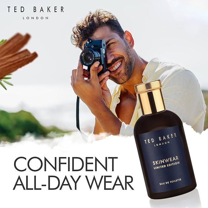 Ted Baker Skinwear Limited Edition EDT, Unique and Masculine Fragrance, Notes of Fresh Bergamont, Spicy Pepper and Warm Pepper, 3.38 fl oz