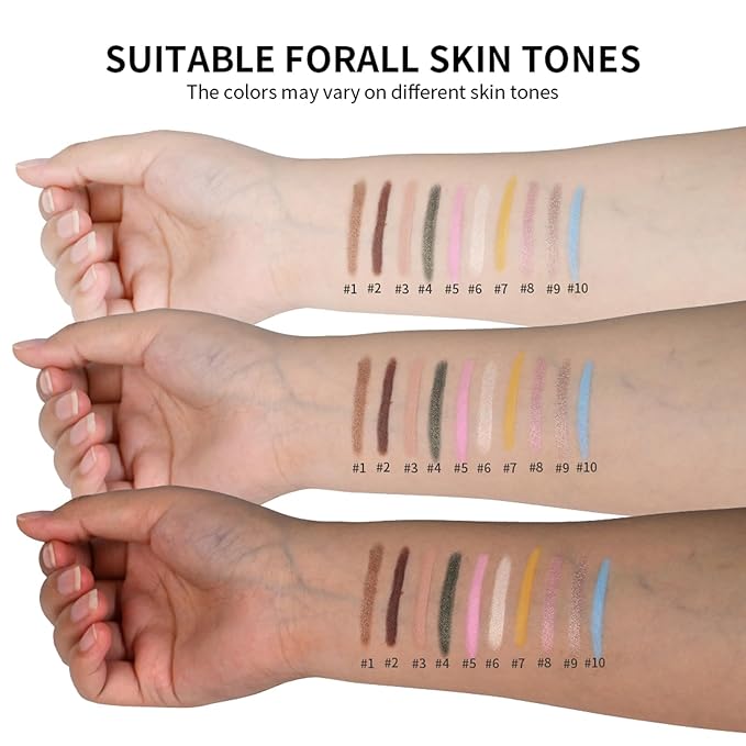 Eyeshadow Stick Shimmer Waterproof Long Wear Eye Brightener Cream to Powder Glitter Eye Shadow Crayon High Pigmented Highlighter Eye Liner Pencil Makeup Crease-Proof Buildable Color, 9 CHAMPAGNE