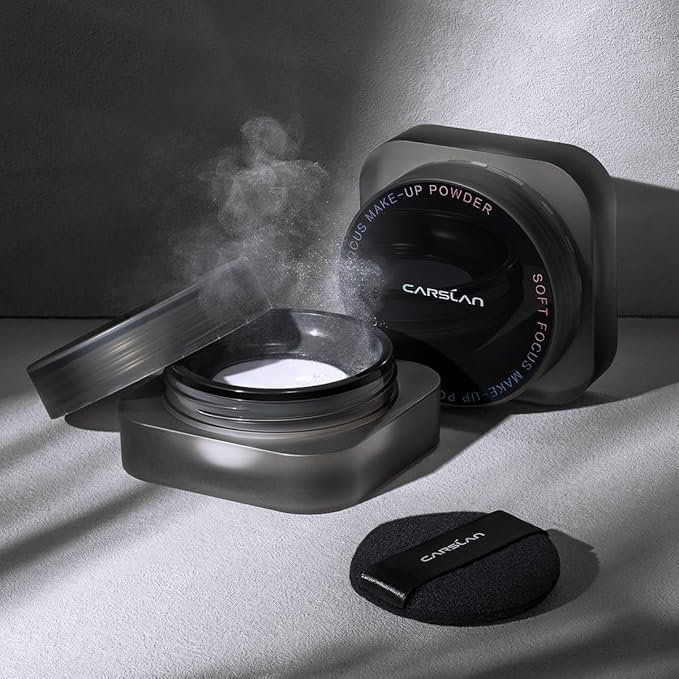 CARSLAN 1.0 Soft Focus Loose Setting Powder, Waterproof, Matte, Oil Control, Shine Free, Talc-Free Face Powder Makeup, 24H Longwear Finishing Powder, 02 Translucent For Oily