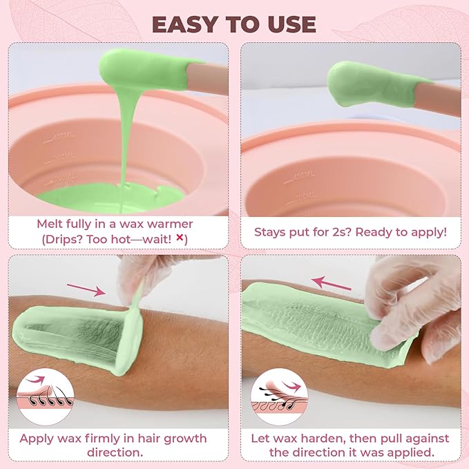 2.5lb/40oz Hard Wax Beans for Sensitive Skin - Large Bulk Refill for Waxing Brazilian, Bikini, Underarms, Face, Body with 20 Sticks (Aloe)