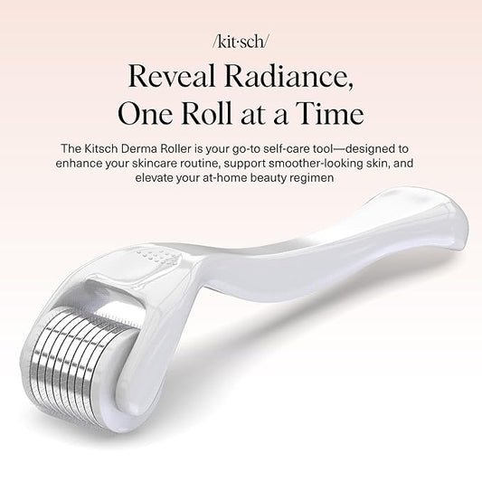 Kitsch Derma Roller – Skin Care Tool & Face Roller for Boosting Absorption of Serums & Oils - Beard Derma Roller for Men - Easy-to-Use Beauty Roller for Skin, Beard & Hair Growth