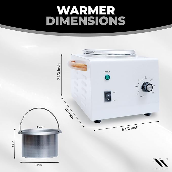 Nova Wax Pot Warmer Professional for hair removal, 1lb Hard Wax Capacity (120volt US plug) - Esthetician Supplies for Salon