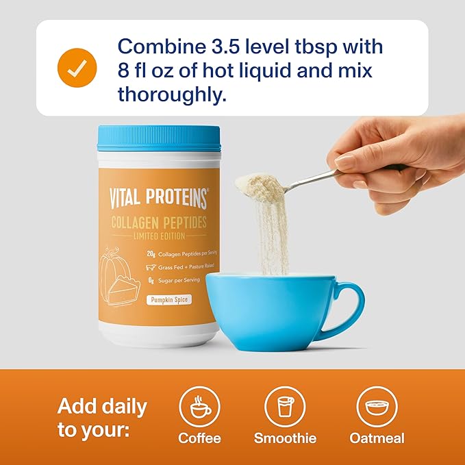 Vital Proteins® Pumpkin Spice Collagen Peptides, 20g Collagern Peptides, Healthy Hair, Skin, Nails & Joints