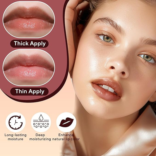 Honey Lipstick Tinted Lip Balm, Sheer Lightweight Lip Stain for All Skin Tones, Moisturizing Nourishing Lipstick for Women All Skin Tones, a Hint of Natural Cherry Tint, Black