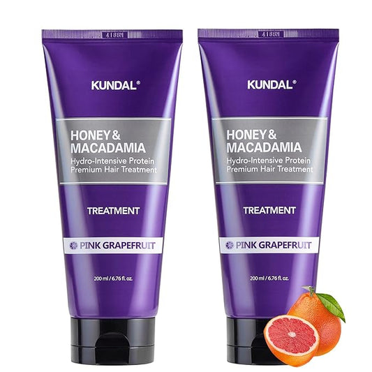 KUNDAL Honey & Macadamia Natural Conditioner [Pink Grapefruit] Korean Hair Care Damage Repair, Deep Hydration, Long Lasting Fragrance, with Honey, Macadamia Oil 6.76fl oz (Pack of 2)
