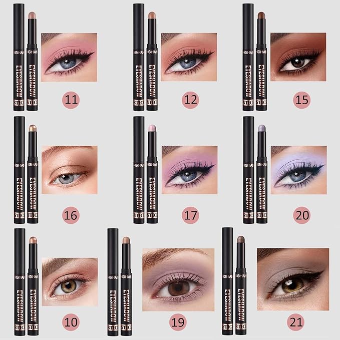 Matte Cream Eyeshadow Stick Nude Eye Shadow Sticks Waterproof Longwear Blendable High Pigmented Eyeshadow Pencil Crayon (19# Taupe Matte)