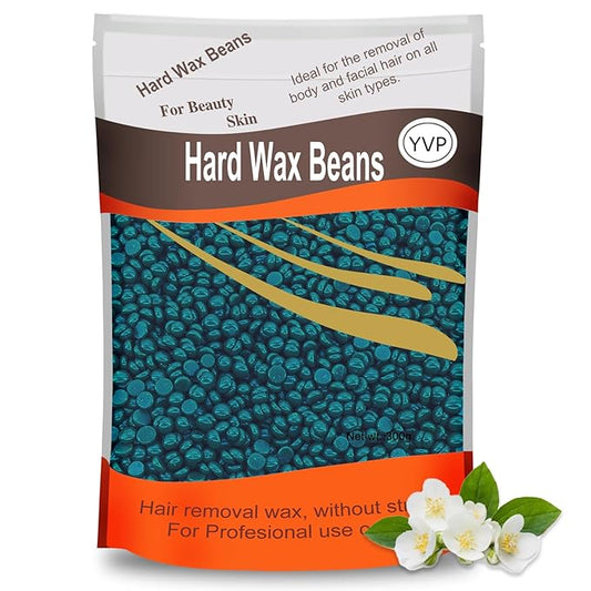 Hard Wax Beads for Brazilian Waxing, Sensitive Skin, Face, Eyebrow, Back, Chest, Legs At Home - Pearl Wax, 300g/bag (Dark Green)
