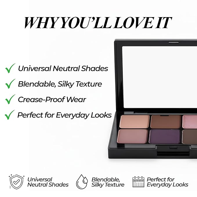 Starlight Eyeshadow Palette (Romantic Mauve) - 6 Highly Pigmented, Crease-Proof Matte & Shimmer Shades – Long-Lasting, Blendable & Buildable Pigments – Compact & Travel-Friendly