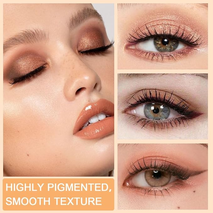9 Colors Colorful Eyeshadow Palette Makeup,Rose Gold Brown Nude Matte Shimmer Neutral Eye Shadow Powder Palette,Naturing-Looking Long Lasting Waterproof