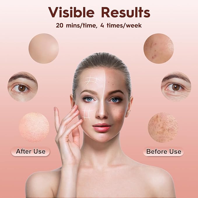 Red Light Therapy for Face, 7 Color Modes Portable LED Face Mask Light Therapy with 2000mAh Rechargeable Wired Controller, 3 Levels Adjustable Near-Infrared Red Light Therapy Mask with Timing Function