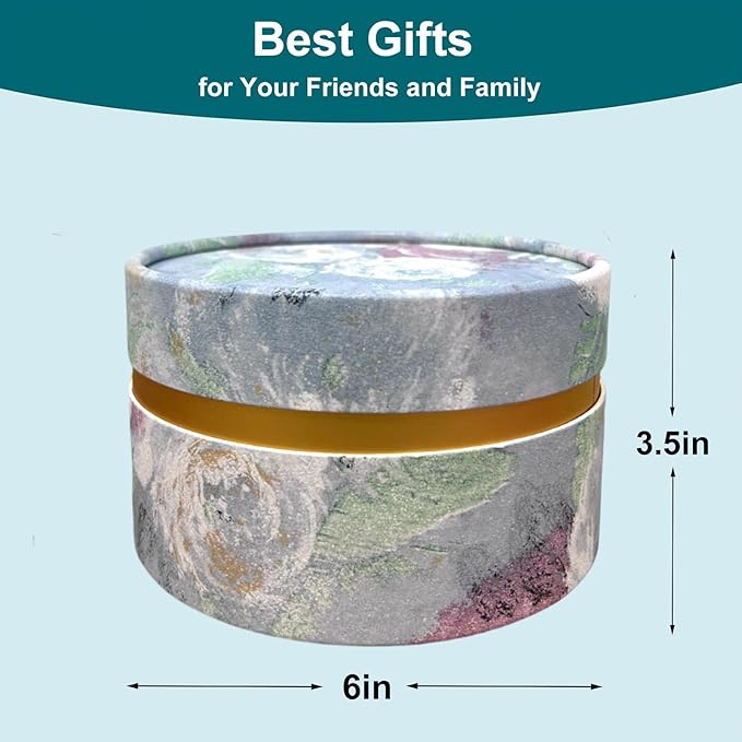 Powder Puff, Large 6'' Body Powder Puff for Dusting Powder, Women Powder Puff with Storage Container for Bath, Body Powder Applicator and Oversize Powder Puffs (Ocean Blue)