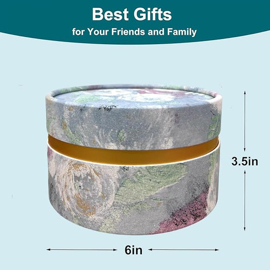 Powder Puff, Large 6'' Body Powder Puff for Dusting Powder, Women Powder Puff with Storage Container for Bath, Body Powder Applicator and Oversize Powder Puffs (Ocean Blue)