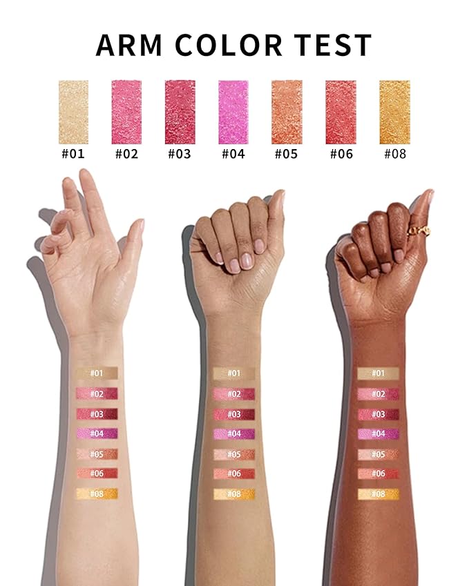 Glitter Metallic Shimmer Brown Lipstick Long Lasting,Diamond High Pigmented Nude Red Metallic Matte Liquid Lipstick Non-Stick Lip Gloss,Transferproof Lip Color Lip Stick Makeup for Women-05