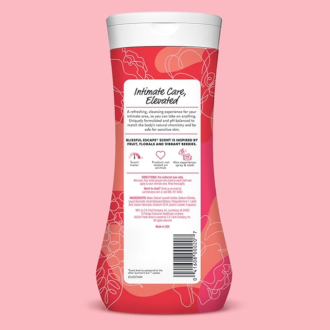 Summer's Eve Blissful Escape Daily Refreshing All Over Feminine Body Wash, Removes Odor, Feminine Wash pH Balanced, 15 Fl Oz (Pack of 3)