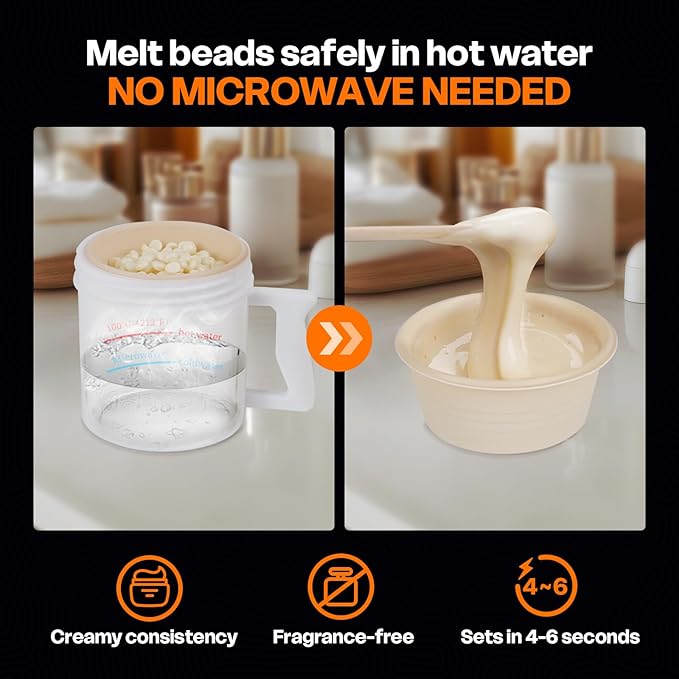 Ear Hair Removal Kit for Nose and Eyebrow | 100 g Wax, 30 Sticks | Nose Wax Kit for Men and Women | Includes Balm Wipes,Earplugs, Ear Protectors | Lasts up to 5 Weeks | No Microwave Needed