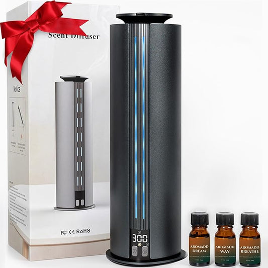 1800 Sq Ft Waterless Diffuser, 100ml Hotel Collection Diffuser Scent Air Machine for Home Cold Air Essential Oil Diffuser for Large Room Office Quiet (Titanium Gray)