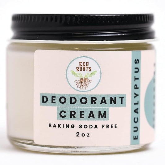 ECO ROOTS Natural Deodorant for Women & Men | Organic Deodorant Cream Non Aluminum | Baking Soda Free Healthy Deoderant for Body & Private Parts | All Vegan Pit Paste Zero Sweat | Eucalyptus Scent